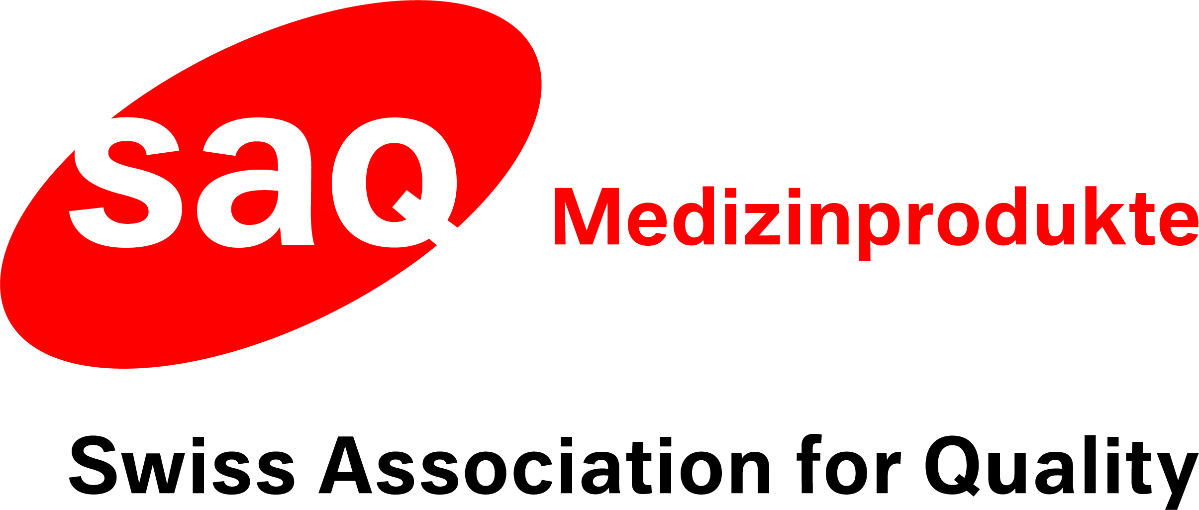 Logo rot/schwarz auf weissem Hintergrund SAQ Medizin